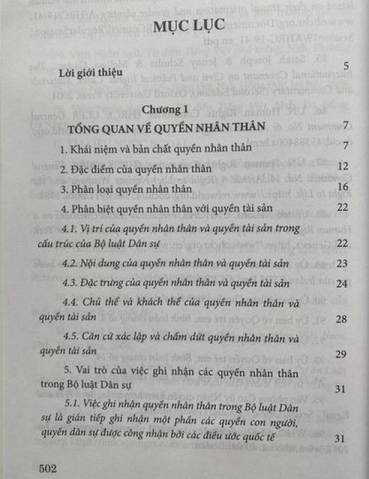 Quyền nhân thân và  bảo vệ quyền nhân thân theo pháp luật Việt Nam -Tập 1 