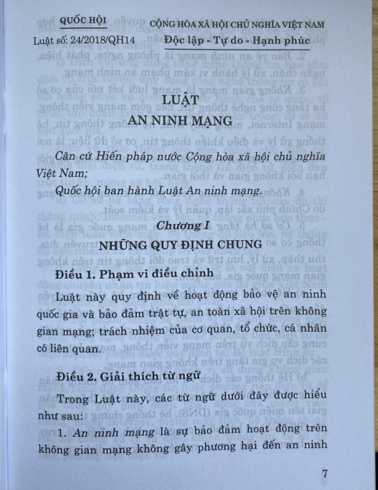  Luật An Ninh Mạng ( Hiện Hành )